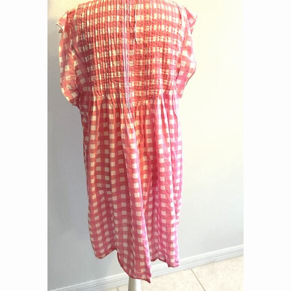 Jude Connally Larissa dress gingham plaid Micro Pleated Boho Fairy Oversized M - Picture 7 of 12